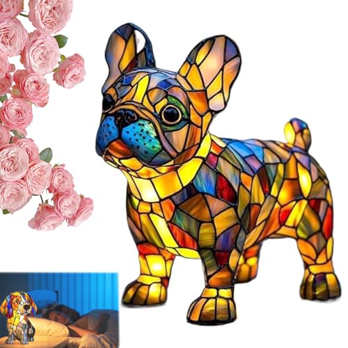 Snrtevu Gartenstadl Leuchthund - Handgefertigte Lampe, Die Herzen Erstrahlen LäSst, 2026 Neu Leuchthund Lampe, FranzöSische Bulldogge Dekorative Led Hundelampe, FüR Hundeliebhaber (B) von Snrtevu
