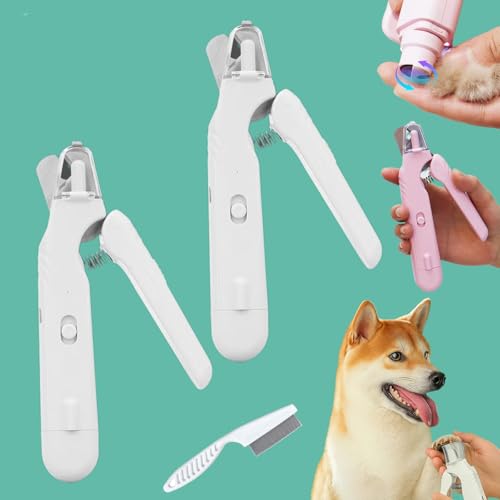 The Safetrim by Pupnourish, Pupnourish Nail Trimmer, 2 In1 Design Precision Trimming and Grinding, Cat Nail Clippers with Safety Guard and Led Lights, for Small Medium Large Dogs Cats (2C) von Snrtevu