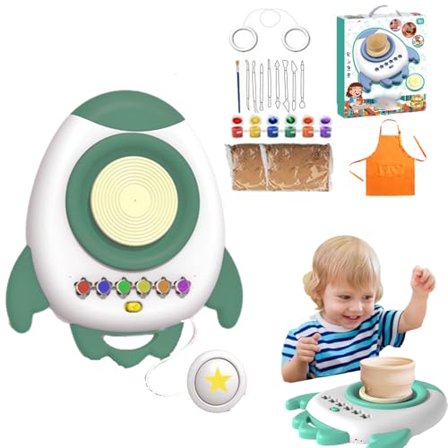 Töpferset Für Kinder Mit Drehscheibe Und Lufttrocknendem Ton, Töpferscheibe Kinder Ab 6 Jahren, Kreatives Töpfen & Malen, Geschenk Für Mädchen Jungen (Stil-5) von Snrtevu
