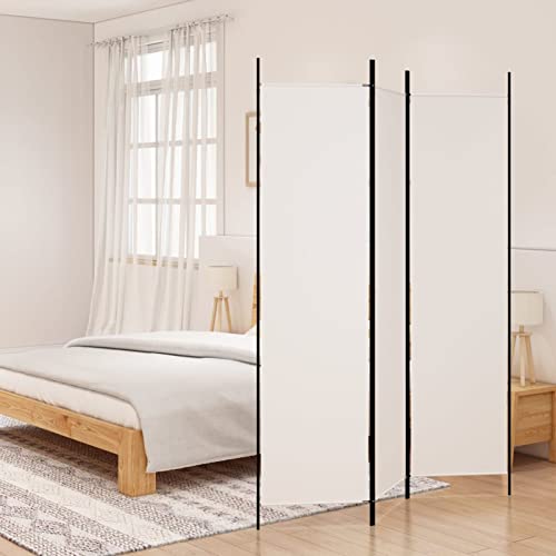 3-TLG. Paravent, Snsowed Raumtrenner, Raumteiler, Trennwand, Room Divider, Balkon Sichtschutz, Umkleidekabine Freistehend, Stellwand Sichtschutz, Weiß 150x200 cm Stoff von Snsowed