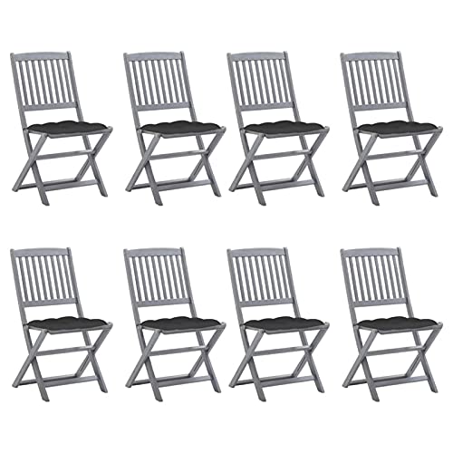 Klappbare Gartenstühle 8 STK. mit Kissen, Gartenmöbel, Balkonstühle, Hochlehner, Balkonmöbel, Bistrostuhl, Garten Stühle, Armlehnenstuhl, Massivholz Akazie Klappbare Gartenstühle 8 STK. mit Kissen, Gartenmöbel, Balkonstühle, Hochlehner, Balkonmöbel, Bistrostuhl, Garten Stühle, Armlehnenstuhl, Massivholz Akazie von Snsowed