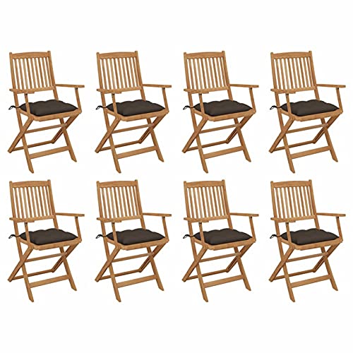 Klappbare Gartenstühle mit Kissen, Gartenmöbel, Balkonstühle, Bistrostuhl, Balkonmöbel, Balkon Stuhl, Garten Stühle, Sit Möbel, Armlehnenstuhl, 8 STK. Massivholz Akazie Klappbare Gartenstühle mit Kissen, Gartenmöbel, Balkonstühle, Bistrostuhl, Balkonmöbel, Balkon Stuhl, Garten Stühle, Sit Möbel, Armlehnenstuhl, 8 STK. Massivholz Akazie von Snsowed