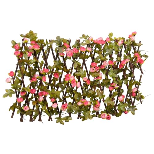 Rankgitter mit Künstlichem Efeu Erweiterbar Dunkelrosa 180x30cm, Snsowed Rankhilfe, Spaliere Und Rankhilfen, Kletterhilfe Für Pflanzen, Rosenstütze, Tomatenturm, Kletterrosen - 366576 von Snsowed