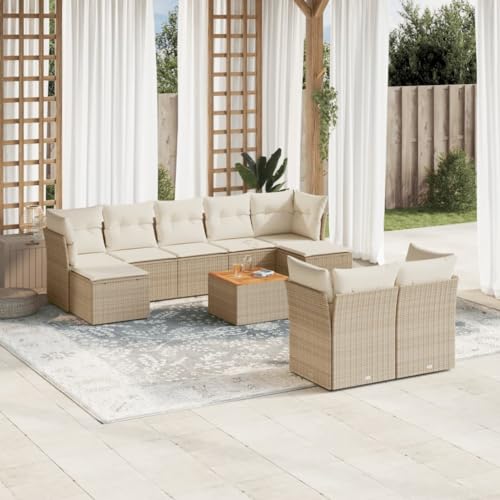 Snsowed 10-TLG. Garten-Sofagarnitur mit Kissen Beige Poly Rattan, Lounge Gartenmöbel Set, Möbelsets, Balkon Möbel, Gartenlounge, Gartensofa - 3223874 Snsowed 10-TLG. Garten-Sofagarnitur mit Kissen Beige Poly Rattan, Lounge Gartenmöbel Set, Möbelsets, Balkon Möbel, Gartenlounge, Gartensofa - 3223874 von Snsowed