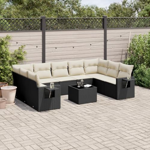 Snsowed 10-TLG. Garten-Sofagarnitur mit Kissen Schwarz Poly Rattan, Lounge Gartenmöbel Set, Möbelsets, Balkon Möbel, Gartenlounge, Gartensofa - 3220605 Snsowed 10-TLG. Garten-Sofagarnitur mit Kissen Schwarz Poly Rattan, Lounge Gartenmöbel Set, Möbelsets, Balkon Möbel, Gartenlounge, Gartensofa - 3220605 von Snsowed