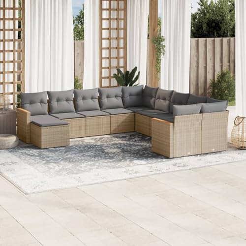 Snsowed 11-TLG. Garten-Sofagarnitur mit Kissen Beige Poly Rattan, Lounge Gartenmöbel Set, Möbelsets, Balkon Möbel, Gartenlounge, Gartensofa - 3258972 Snsowed 11-TLG. Garten-Sofagarnitur mit Kissen Beige Poly Rattan, Lounge Gartenmöbel Set, Möbelsets, Balkon Möbel, Gartenlounge, Gartensofa - 3258972 von Snsowed