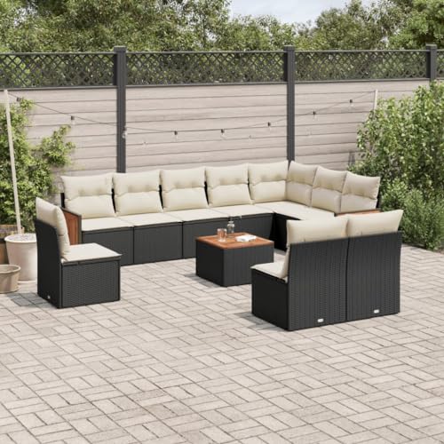 Snsowed 11-TLG. Garten-Sofagarnitur mit Kissen Schwarz Poly Rattan, Lounge Gartenmöbel Set, Möbelsets, Balkon Möbel, Gartenlounge, Gartensofa - 3227757 Snsowed 11-TLG. Garten-Sofagarnitur mit Kissen Schwarz Poly Rattan, Lounge Gartenmöbel Set, Möbelsets, Balkon Möbel, Gartenlounge, Gartensofa - 3227757 von Snsowed