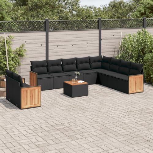 Snsowed 11-TLG. Garten-Sofagarnitur mit Kissen Schwarz Poly Rattan, Lounge Gartenmöbel Set, Möbelsets, Balkon Möbel, Gartenlounge, Gartensofa - 3227798 Snsowed 11-TLG. Garten-Sofagarnitur mit Kissen Schwarz Poly Rattan, Lounge Gartenmöbel Set, Möbelsets, Balkon Möbel, Gartenlounge, Gartensofa - 3227798 von Snsowed