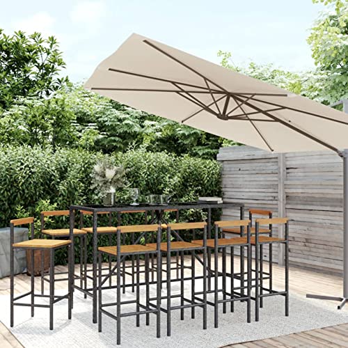 Snsowed 11-TLG. Gartenbar-Set, Outdoor Möbel Wetterfest, Bartisch Set, Gartenmöbel Set, Gartenbar Outdoor, Outdoor Bar, Schwarz Poly Rattan & Massivholz Akazie Snsowed 11-TLG. Gartenbar-Set, Outdoor Möbel Wetterfest, Bartisch Set, Gartenmöbel Set, Gartenbar Outdoor, Outdoor Bar, Schwarz Poly Rattan & Massivholz Akazie von Snsowed