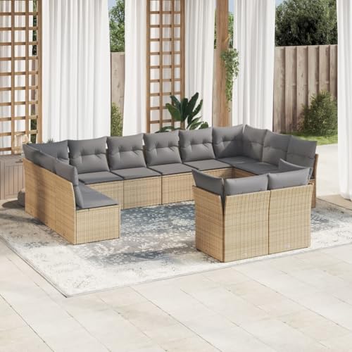Snsowed 12-TLG. Garten-Sofagarnitur mit Kissen Beige Poly Rattan, Lounge Gartenmöbel Set, Möbelsets, Balkon Möbel, Gartenlounge, Gartensofa - 3218429 Snsowed 12-TLG. Garten-Sofagarnitur mit Kissen Beige Poly Rattan, Lounge Gartenmöbel Set, Möbelsets, Balkon Möbel, Gartenlounge, Gartensofa - 3218429 von Snsowed