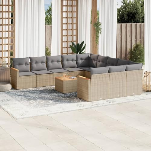Snsowed 12-TLG. Garten-Sofagarnitur mit Kissen Beige Poly Rattan, Lounge Gartenmöbel Set, Möbelsets, Balkon Möbel, Gartenlounge, Gartensofa - 3258839 Snsowed 12-TLG. Garten-Sofagarnitur mit Kissen Beige Poly Rattan, Lounge Gartenmöbel Set, Möbelsets, Balkon Möbel, Gartenlounge, Gartensofa - 3258839 von Snsowed