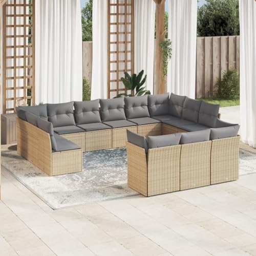 Snsowed 13-TLG. Garten-Sofagarnitur mit Kissen Beige Poly Rattan, Lounge Gartenmöbel Set, Möbelsets, Balkon Möbel, Gartenlounge, Gartensofa - 3218449 Snsowed 13-TLG. Garten-Sofagarnitur mit Kissen Beige Poly Rattan, Lounge Gartenmöbel Set, Möbelsets, Balkon Möbel, Gartenlounge, Gartensofa - 3218449 von Snsowed