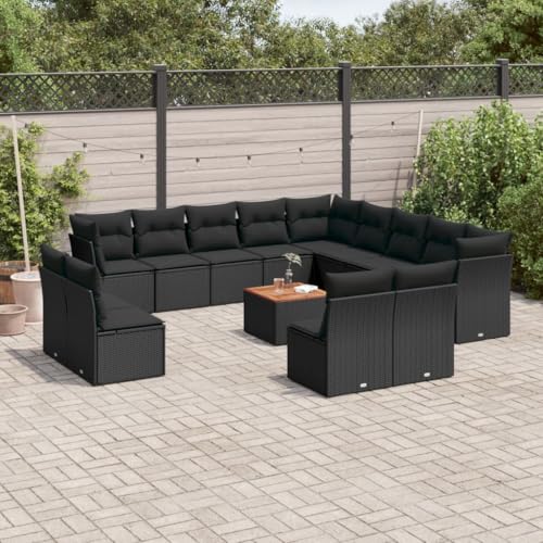 Snsowed 14-TLG. Garten-Sofagarnitur mit Kissen Schwarz Poly Rattan, Lounge Gartenmöbel Set, Möbelsets, Balkon Möbel, Gartenlounge, Gartensofa - 3223934 Snsowed 14-TLG. Garten-Sofagarnitur mit Kissen Schwarz Poly Rattan, Lounge Gartenmöbel Set, Möbelsets, Balkon Möbel, Gartenlounge, Gartensofa - 3223934 von Snsowed
