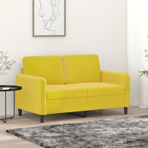 Snsowed 2-Sitzer-Sofa Gelb 120 cm Samt, Loungesofa, Sofas & Couches, Relaxsofa, Couch für Wohnzimmer - 359438 von Snsowed