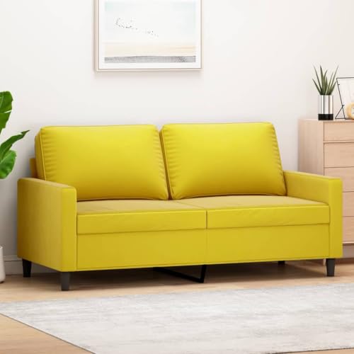 Snsowed 2-Sitzer-Sofa Gelb 140 cm Samt, Loungesofa, Sofas & Couches, Relaxsofa, Couch für Wohnzimmer, 359205 von Snsowed