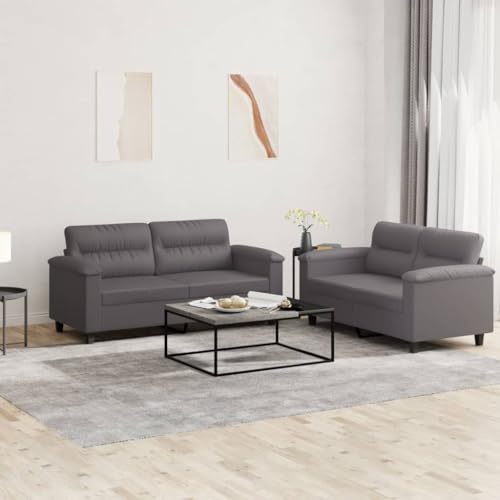 Snsowed 2-TLG. Sofagarnitur mit Kissen Grau Kunstleder, Loungesofa, Sofas & Couches, Relaxsofa, Couch für Wohnzimmer, 3202364 Snsowed 2-TLG. Sofagarnitur mit Kissen Grau Kunstleder, Loungesofa, Sofas & Couches, Relaxsofa, Couch für Wohnzimmer, 3202364 von Snsowed