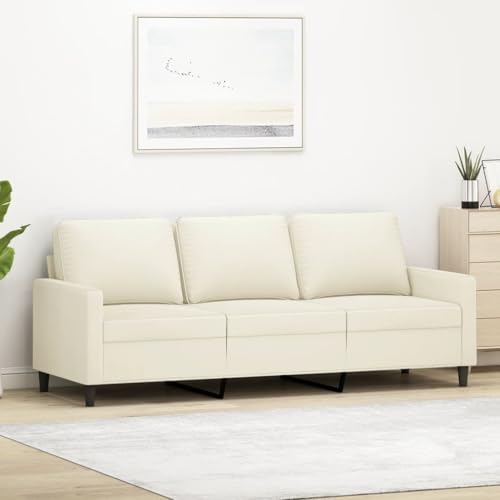 Snsowed 3-Sitzer-Sofa Creme 180 cm Samt, Loungesofa, Sofas & Couches, Relaxsofa, Couch für Wohnzimmer, 359217 von Snsowed