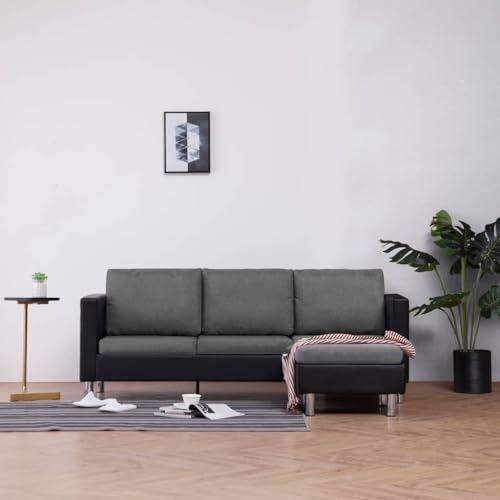 Snsowed 3-Sitzer-Sofa mit Kissen Schwarz Kunstleder, Loungesofa, Sofas & Couches, Relaxsofa, Couch für Wohnzimmer - 282287 Snsowed 3-Sitzer-Sofa mit Kissen Schwarz Kunstleder, Loungesofa, Sofas & Couches, Relaxsofa, Couch für Wohnzimmer - 282287 von Snsowed