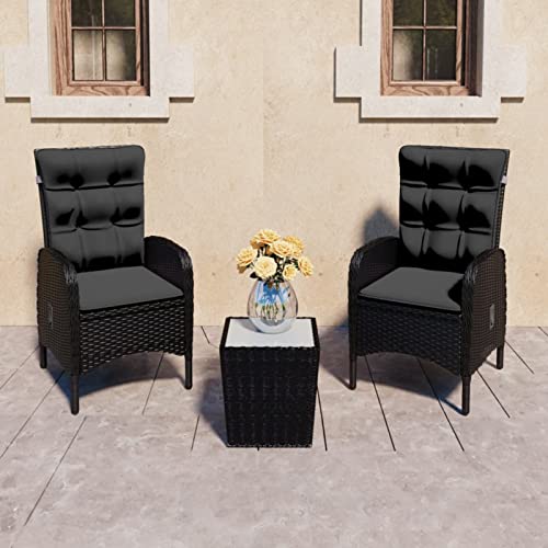 Snsowed 3-TLG. Bistro-Set, Bierzeltgarnitur, Gartenbar, Biertisch Bierbänke, Essgruppe, Gartenmöbel Set, Balkonmöbel, Poly Rattan und Glas Schwarz Snsowed 3-TLG. Bistro-Set, Bierzeltgarnitur, Gartenbar, Biertisch Bierbänke, Essgruppe, Gartenmöbel Set, Balkonmöbel, Poly Rattan und Glas Schwarz von Snsowed