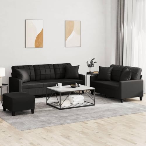 Snsowed 3-TLG. Sofagarnitur mit Kissen Schwarz Kunstleder, Sofa Mit Relaxfunktion, Couchgarnitur, Wohnzimmer Sofa, Couch, Sofa Set 3201393 Snsowed 3-TLG. Sofagarnitur mit Kissen Schwarz Kunstleder, Sofa Mit Relaxfunktion, Couchgarnitur, Wohnzimmer Sofa, Couch, Sofa Set 3201393 von Snsowed