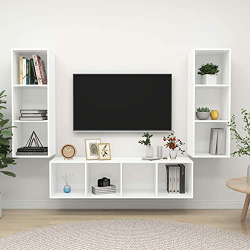 Snsowed 3-TLG. TV-Schrank-Set Weiß Holzwerkstoff, Wohnzimmer Möbel, Sideboard Wohnzimmer, Fernsehschrank, Tv Kommode, Tv Lowboard, Tv Möbel, Wohnwand - 3079745 Snsowed 3-TLG. TV-Schrank-Set Weiß Holzwerkstoff, Wohnzimmer Möbel, Sideboard Wohnzimmer, Fernsehschrank, Tv Kommode, Tv Lowboard, Tv Möbel, Wohnwand - 3079745 von Snsowed