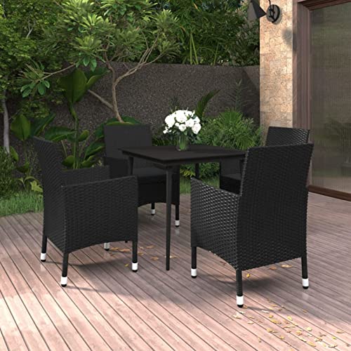 Snsowed 5-TLG. Garten-Essgruppe mit Auflagen Poly Rattan und Glas, Esstisch Mit Stühlen Set, Gartenmöbel Sitzgruppe, Balkon Möbel, Gartenlounge Set, Terrassenmöbel, Balkonmöbel Set - 3099734 Snsowed 5-TLG. Garten-Essgruppe mit Auflagen Poly Rattan und Glas, Esstisch Mit Stühlen Set, Gartenmöbel Sitzgruppe, Balkon Möbel, Gartenlounge Set, Terrassenmöbel, Balkonmöbel Set - 3099734 von Snsowed