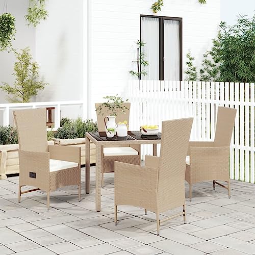 Snsowed 5-TLG. Garten-Essgruppe mit Kissen Beige Poly Rattan, Esstisch Mit Stühlen Set, Gartenmöbel Sitzgruppe, Balkon Möbel, Gartenlounge Set, Terrassenmöbel, Balkonmöbel Set - 3157568 Snsowed 5-TLG. Garten-Essgruppe mit Kissen Beige Poly Rattan, Esstisch Mit Stühlen Set, Gartenmöbel Sitzgruppe, Balkon Möbel, Gartenlounge Set, Terrassenmöbel, Balkonmöbel Set - 3157568 von Snsowed