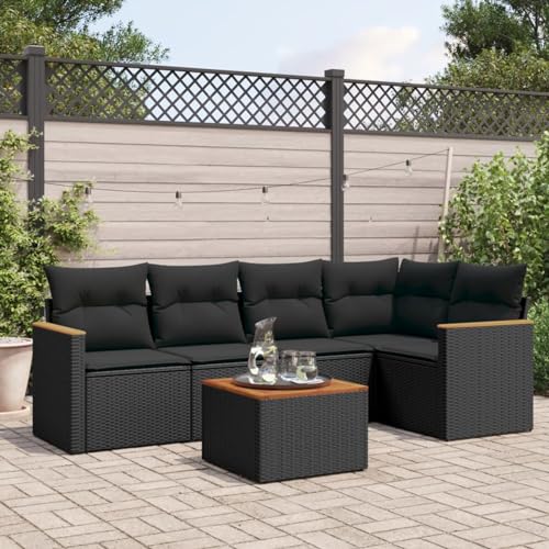 Snsowed 6-TLG. Garten-Sofagarnitur mit Kissen Schwarz Poly Rattan, Lounge Gartenmöbel Set, Möbelsets, Balkon Möbel, Gartenlounge, Gartensofa - 3258352 Snsowed 6-TLG. Garten-Sofagarnitur mit Kissen Schwarz Poly Rattan, Lounge Gartenmöbel Set, Möbelsets, Balkon Möbel, Gartenlounge, Gartensofa - 3258352 von Snsowed