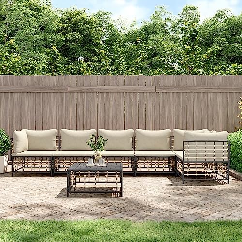 Snsowed 7-TLG. Garten-Lounge-Set mit Kissen Anthrazit Poly Rattan, Lounge Gartenmöbel Set, Terassenmöbel Wetterfest, Loungemöbel Terrasse, Gartenlounge, Garten Loungemöbel Set, 3186756 Snsowed 7-TLG. Garten-Lounge-Set mit Kissen Anthrazit Poly Rattan, Lounge Gartenmöbel Set, Terassenmöbel Wetterfest, Loungemöbel Terrasse, Gartenlounge, Garten Loungemöbel Set, 3186756 von Snsowed