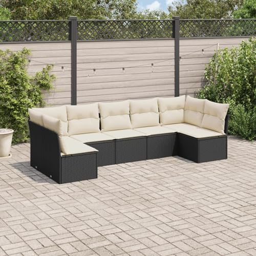 Snsowed 7-TLG. Garten-Sofagarnitur mit Kissen Schwarz Poly Rattan, Lounge Gartenmöbel Set, Möbelsets, Balkon Möbel, Gartenlounge, Gartensofa - 3249265 Snsowed 7-TLG. Garten-Sofagarnitur mit Kissen Schwarz Poly Rattan, Lounge Gartenmöbel Set, Möbelsets, Balkon Möbel, Gartenlounge, Gartensofa - 3249265 von Snsowed