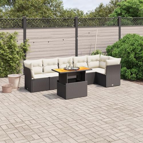Snsowed 7-TLG. Garten-Sofagarnitur mit Kissen Schwarz Poly Rattan, Lounge Gartenmöbel Set, Möbelsets, Balkon Möbel, Gartenlounge, Gartensofa - 3270839 Snsowed 7-TLG. Garten-Sofagarnitur mit Kissen Schwarz Poly Rattan, Lounge Gartenmöbel Set, Möbelsets, Balkon Möbel, Gartenlounge, Gartensofa - 3270839 von Snsowed