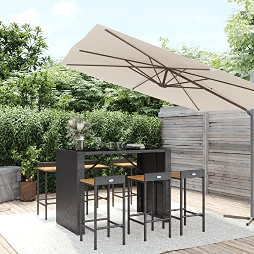 Snsowed 7-TLG. Gartenbar-Set, Outdoor Möbel Wetterfest, Bartisch Set, Gartenmöbel Set, Outdoor Bar, Gartenbar Outdoor, Schwarz Poly Rattan & Massivholz Akazie Snsowed 7-TLG. Gartenbar-Set, Outdoor Möbel Wetterfest, Bartisch Set, Gartenmöbel Set, Outdoor Bar, Gartenbar Outdoor, Schwarz Poly Rattan & Massivholz Akazie von Snsowed