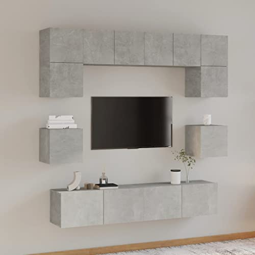 Snsowed 8-TLG. TV-Schrank-Set Betongrau Holzwerkstoff, Wohnzimmer Möbel, Sideboard Wohnzimmer, Fernsehschrank, Tv Kommode, Tv Lowboard, Tv Möbel, Wohnwand - 3114409 Snsowed 8-TLG. TV-Schrank-Set Betongrau Holzwerkstoff, Wohnzimmer Möbel, Sideboard Wohnzimmer, Fernsehschrank, Tv Kommode, Tv Lowboard, Tv Möbel, Wohnwand - 3114409 von Snsowed