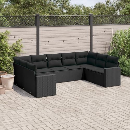 Snsowed 9-TLG. Garten-Sofagarnitur mit Kissen Schwarz Poly Rattan, Lounge Gartenmöbel Set, Möbelsets, Balkon Möbel, Gartenlounge, Gartensofa - 3219385 Snsowed 9-TLG. Garten-Sofagarnitur mit Kissen Schwarz Poly Rattan, Lounge Gartenmöbel Set, Möbelsets, Balkon Möbel, Gartenlounge, Gartensofa - 3219385 von Snsowed