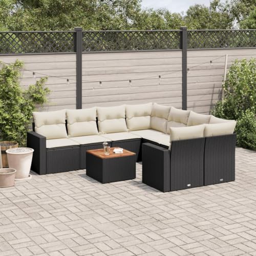 Snsowed 9-TLG. Garten-Sofagarnitur mit Kissen Schwarz Poly Rattan, Lounge Gartenmöbel Set, Möbelsets, Balkon Möbel, Gartenlounge, Gartensofa - 3256378 Snsowed 9-TLG. Garten-Sofagarnitur mit Kissen Schwarz Poly Rattan, Lounge Gartenmöbel Set, Möbelsets, Balkon Möbel, Gartenlounge, Gartensofa - 3256378 von Snsowed