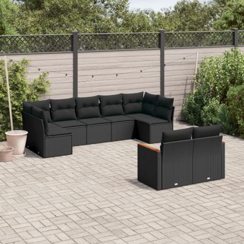 Snsowed 9-TLG. Garten-Sofagarnitur mit Kissen Schwarz Poly Rattan, Lounge Gartenmöbel Set, Möbelsets, Balkon Möbel, Gartenlounge, Gartensofa - 3258688 Snsowed 9-TLG. Garten-Sofagarnitur mit Kissen Schwarz Poly Rattan, Lounge Gartenmöbel Set, Möbelsets, Balkon Möbel, Gartenlounge, Gartensofa - 3258688 von Snsowed