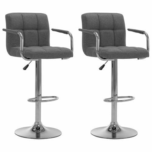 Snsowed Barhocker 2 STK Barstuhl, Bar Chair, Bar Stools, Tresenstuhl, Barstool, Thekenhocker, Küchenhocker, Tresenhocker, Bar Accessories, Hellgrau Stoff von Snsowed