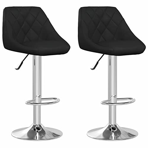 Snsowed Barhocker 2 STK Barstuhl, Bar Chair, Bar Stools, Tresenstuhl, Barstool, Thekenhocker, Küchenhocker, Tresenhocker, Schwarz Kunstleder von Snsowed