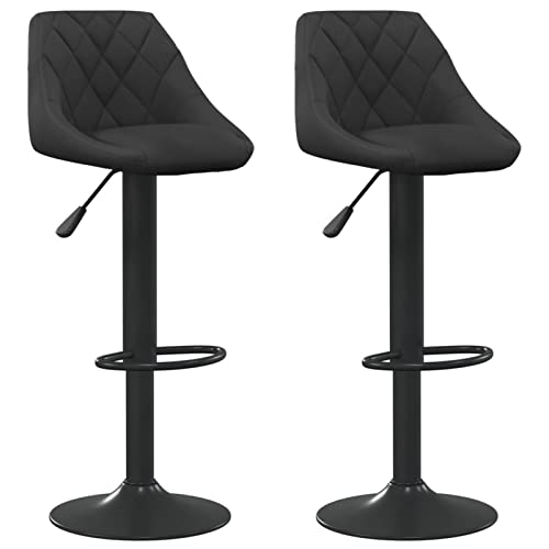 Snsowed Barhocker 2 STK Barstuhl, Bistrohocker, Tresenhocker, Thekenhocker, Barstools, Bar Hocker, Bar Stools, Bar Chair, Schwarz Samt - 335346 von Snsowed