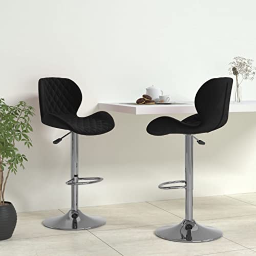 Snsowed Barhocker 2 STK. Schwarz Samt, Barstuhl, Bistrohocker, Tresenhocker, Thekenhocker, Barstools, Bar Hocker, Bar Stools, Bar Chair - 334908 von Snsowed