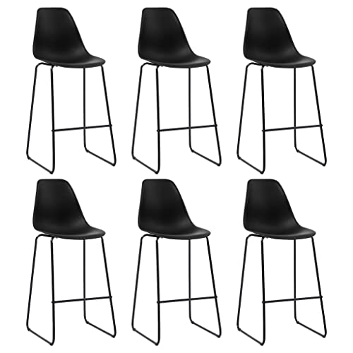 Snsowed Barhocker 6 STK Barstuhl, Bar Chair, Bar Stools, Tresenstuhl, Barstool, Thekenhocker, Küchenhocker, Tresenhocker, Schwarz Kunststoff von Snsowed