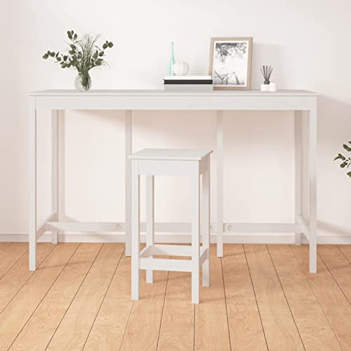 Snsowed Bartisch, Küchentisch, Esstisch, Bar Tisch, Minibar Schrank, Bar Möbel, Kuchen Tisch, Kaffeebar Möbel, Weiß 180x80x110 cm Massivholz Kiefer Snsowed Bartisch, Küchentisch, Esstisch, Bar Tisch, Minibar Schrank, Bar Möbel, Kuchen Tisch, Kaffeebar Möbel, Weiß 180x80x110 cm Massivholz Kiefer von Snsowed