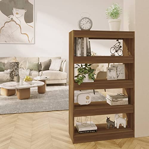 Snsowed Bücherregal/Raumteiler Braun Eiche 80x30x135 cm Holzwerkstoff, Bookshelf, Regalbrett, Book Shelf, Bücher Regal, Deko Regal Wohnzimmer, Standregal - 813622 von Snsowed