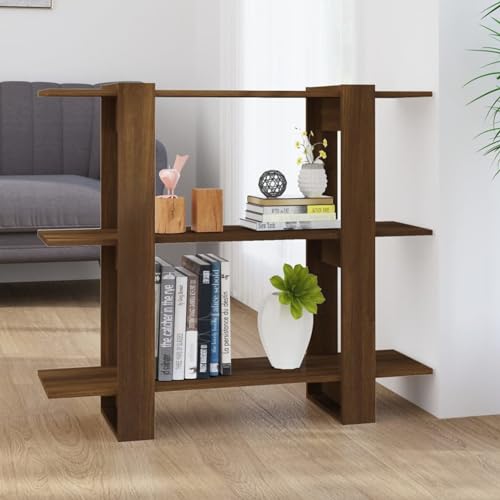 Snsowed Bücherregal/Raumteiler Braun Eichen-Optik 100×30×87 cm, Bookshelf, Regalbrett, Book Shelf, Bücher Regal, Deko Regal Wohnzimmer, Standregal - 813568 von Snsowed