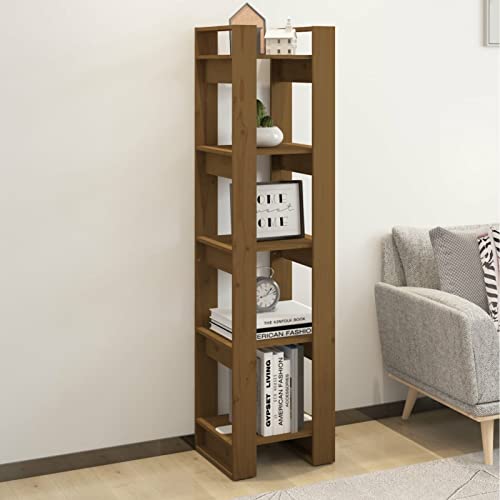 Snsowed Bücherregal/Raumteiler Honigbraun 41x35x160cm Massivholz Kiefer, Bookshelf, Regalbrett, Book Shelf, Bücher Regal, Deko Regal Wohnzimmer, Standregal - 813872 von Snsowed