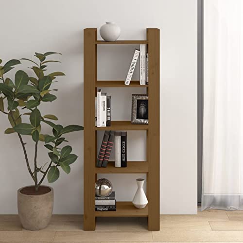 Snsowed Bücherregal/Raumteiler Honigbraun 60x35x160cm Massivholz Kiefer, Bookshelf, Regalbrett, Book Shelf, Bücher Regal, Deko Regal Wohnzimmer, Standregal - 813892 von Snsowed