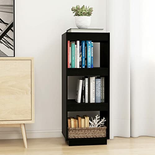 Snsowed Bücherregal/Raumteiler Schwarz 40x35x103 cm Massivholz Kiefer, Bookshelf, Regalbrett, Book Shelf, Bücher Regal, Deko Regal Wohnzimmer, Standregal - 810848 von Snsowed