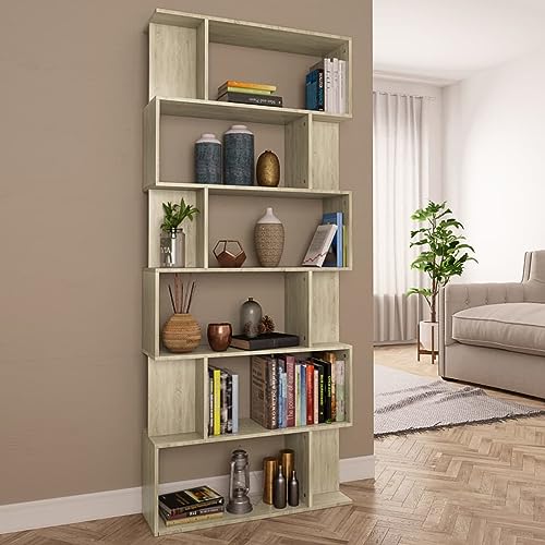Snsowed Bücherregal/Raumteiler Sonoma-Eiche 80x24x192 cm Holzwerkstoff, Bookshelf, Regalbrett, Book Shelf, Bücher Regal, Deko Regal Wohnzimmer, Standregal - 800093 Snsowed Bücherregal/Raumteiler Sonoma-Eiche 80x24x192 cm Holzwerkstoff, Bookshelf, Regalbrett, Book Shelf, Bücher Regal, Deko Regal Wohnzimmer, Standregal - 800093 von Snsowed