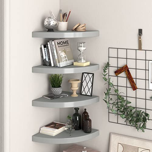 Snsowed Eck-Schweberegale 4 STK Wandregal, Bücherregal, Regale Für Wände, Küchenregal, Regal, Regalbrett, Regal Badezimmer, Grau 35x35x3,8 cm MDF Snsowed Eck-Schweberegale 4 STK Wandregal, Bücherregal, Regale Für Wände, Küchenregal, Regal, Regalbrett, Regal Badezimmer, Grau 35x35x3,8 cm MDF von Snsowed