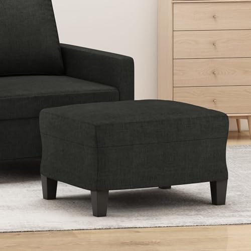 Snsowed Fußhocker, Sitzhocker, Hocker, Couch Hocker, Schuhhocker, Ottoman Stool, Schwarz 60x50x41 cm Stoff von Snsowed